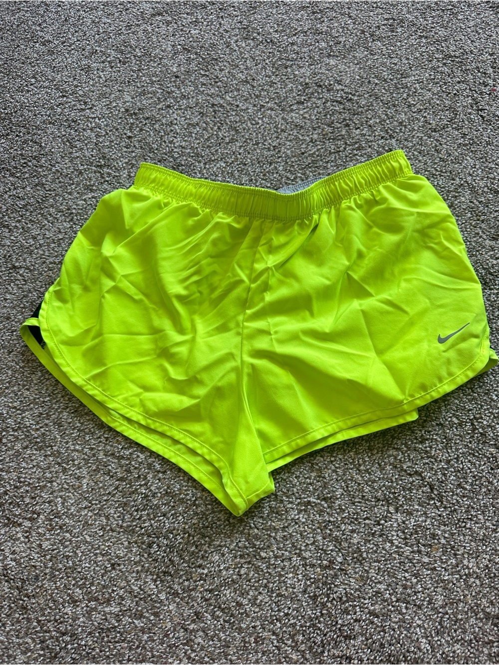 Nike Women’s High-Visibility Neon Yellow Athletic Running Shorts